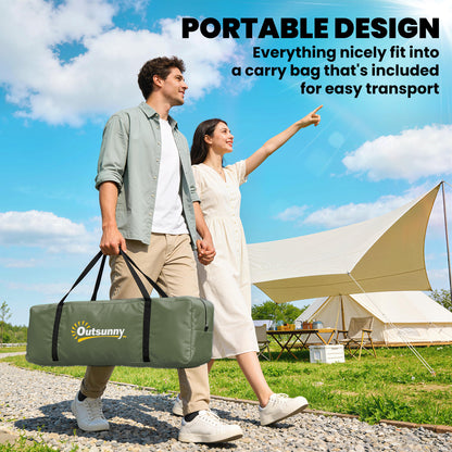 Camping Tent for 6 Man with 2000mm Waterproof Rainfly and Carry Bag for Fishing Hiking Festival, Dark Green
