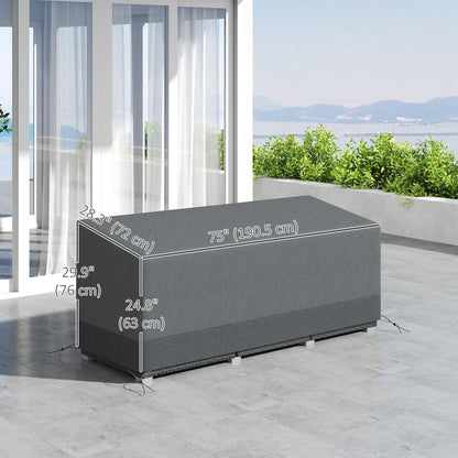 Patio Furniture Covers Waterproof for 3 Seater Sofa, 600D Heavy Duty Oxford Outdoor Patio Cover, 75" x 28.3" x 29.9", Gr