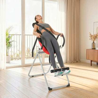 Soozier Inversion Table, Heavy Duty Folding Inversion Table with Adjustable Ankle Lock and Safety Belt for Pain Relief T