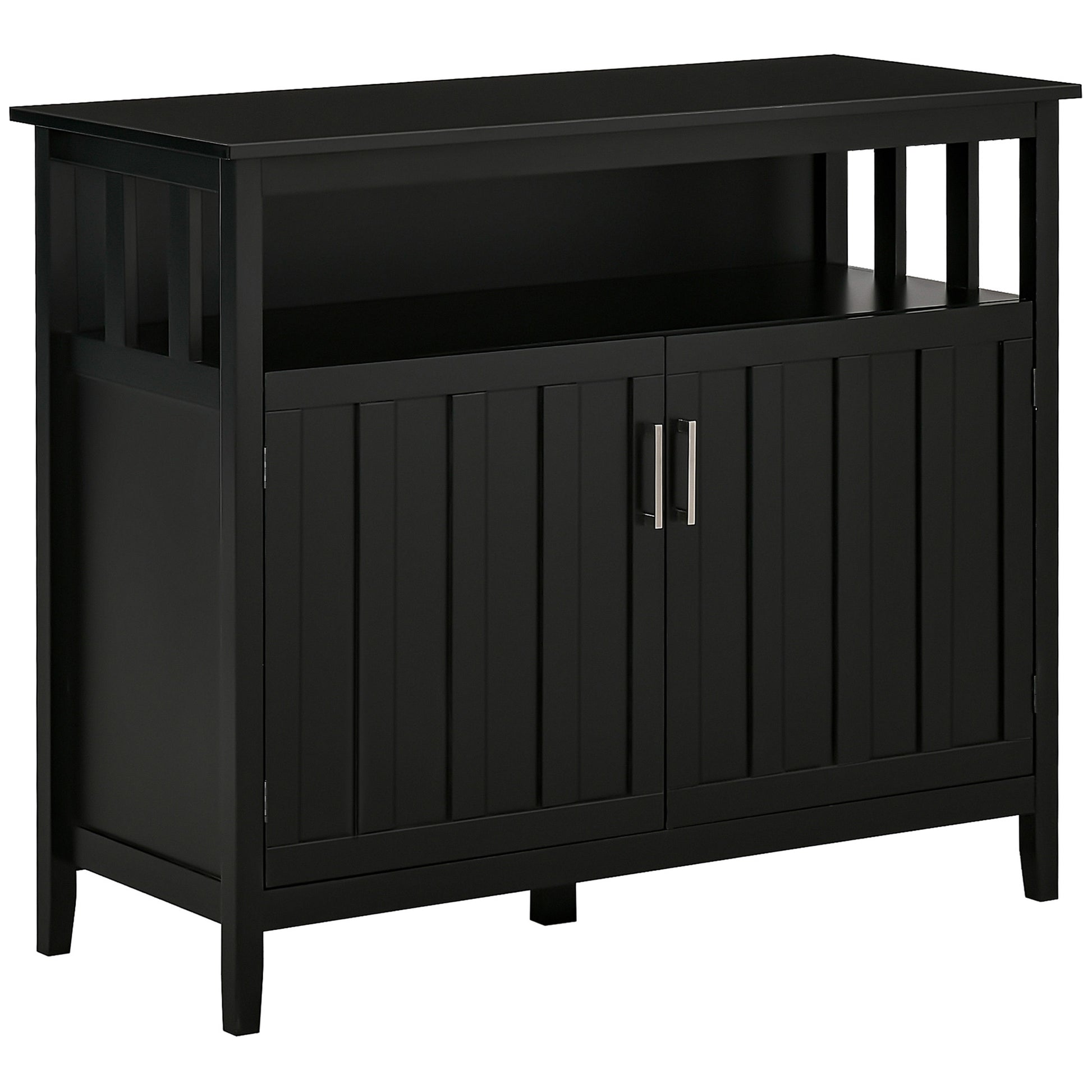 Sideboard Buffet Server Storage Cabinet Console Table with 2 Doors and Adjustable Shelves for Kitchen & Dining Room, Bla