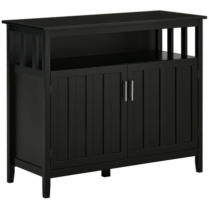 Sideboard Buffet Server Storage Cabinet Console Table with 2 Doors and Adjustable Shelves for Kitchen & Dining Room, Bla