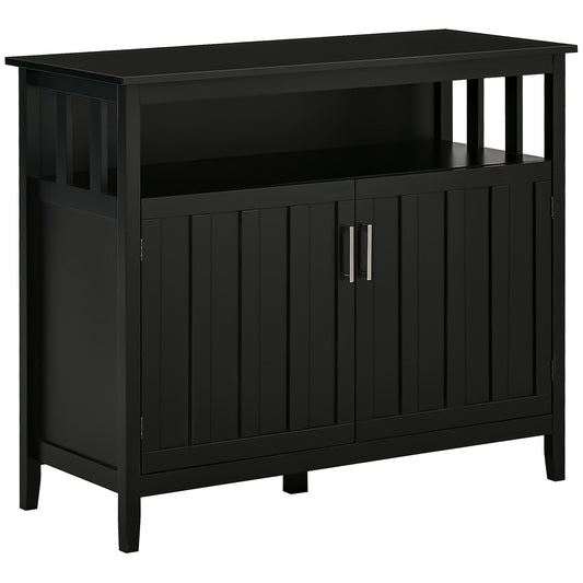 Sideboard Buffet Server Storage Cabinet Console Table with 2 Doors and Adjustable Shelves for Kitchen & Dining Room, Bla