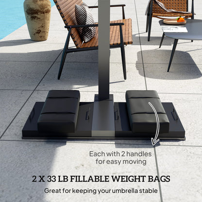 2PCS Patio Umbrella Base Weight Bag, Umbrella Stand Weights with Handles, 33 lbs with Sand Filling, Patio Umbrella Weigh