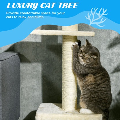 Floor to Ceiling Cat Tree with Scratching Post for Indoor Cats, Adjustable Height Cat Tower (91-102 Inches) with House, 