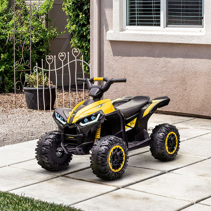 VarietyKart Kids 4 Wheeler Quad with Music, Headlights, High & Low Speed, Kids ATV for 3-5 Years Old Boys & Girl, Yellow
