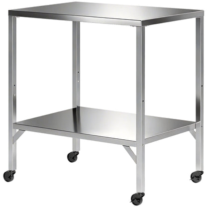 Outdoor Grill Cart with Stainless Steel Tabletop, Pizza Oven Stand with Shelf, Lockable Wheels, Rolling BBQ Table