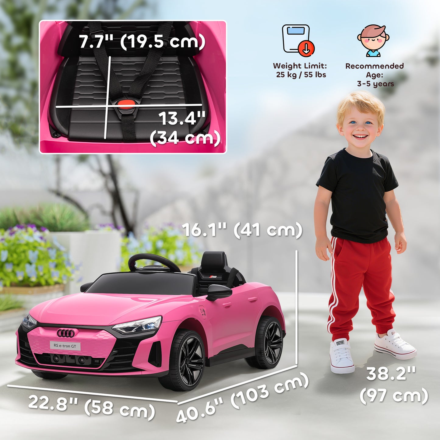 VarietyKart Ride-On Toy On Car with Remote Control, 12V 3.1 MPH Electric Ride for Kids w/ Suspension System, Horn Honkin