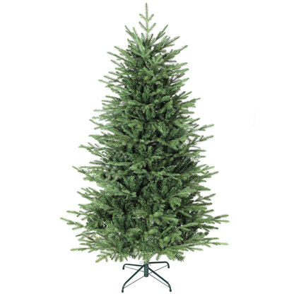 6 ft Artificial Christmas Tree with Dense Realistic Branches, Full Ponderosa Fir, Hinged Xmas Tree, Easy Assembly
