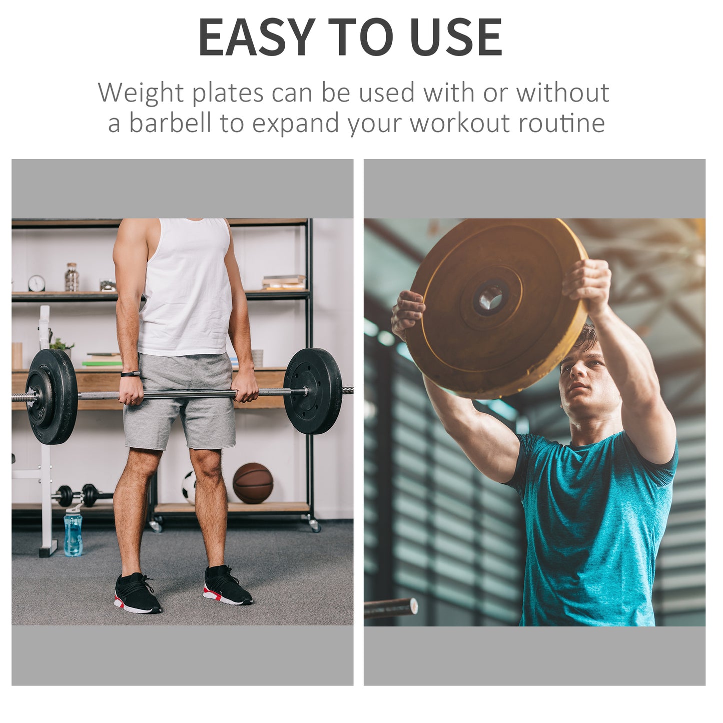 Soozier 6 PCS Weight Plates Grip Plate Sets for Strength and Weightlifting Training, Barbell Weight Set for Home, 77 Lbs