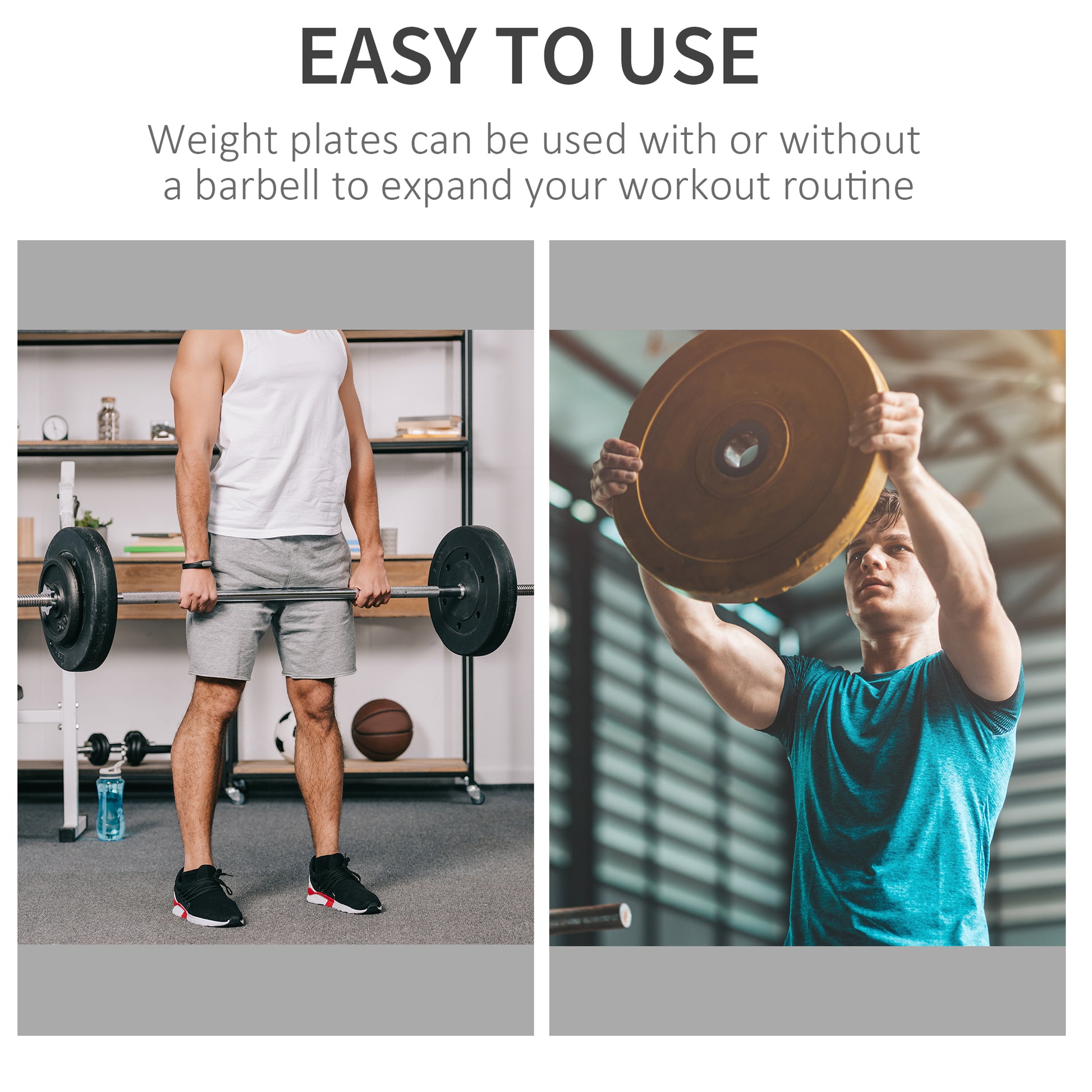 Soozier 6 PCS Weight Plates Grip Plate Sets for Strength and Weightlifting Training, Barbell Weight Set for Home, 77 Lbs