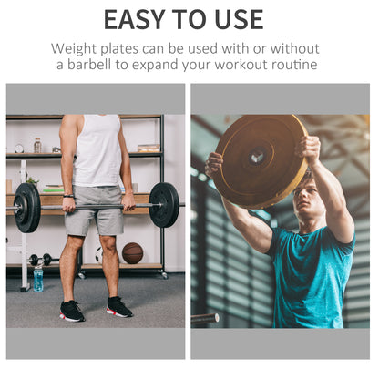Soozier 6 PCS Weight Plates Grip Plate Sets for Strength and Weightlifting Training, Barbell Weight Set for Home, 77 Lbs