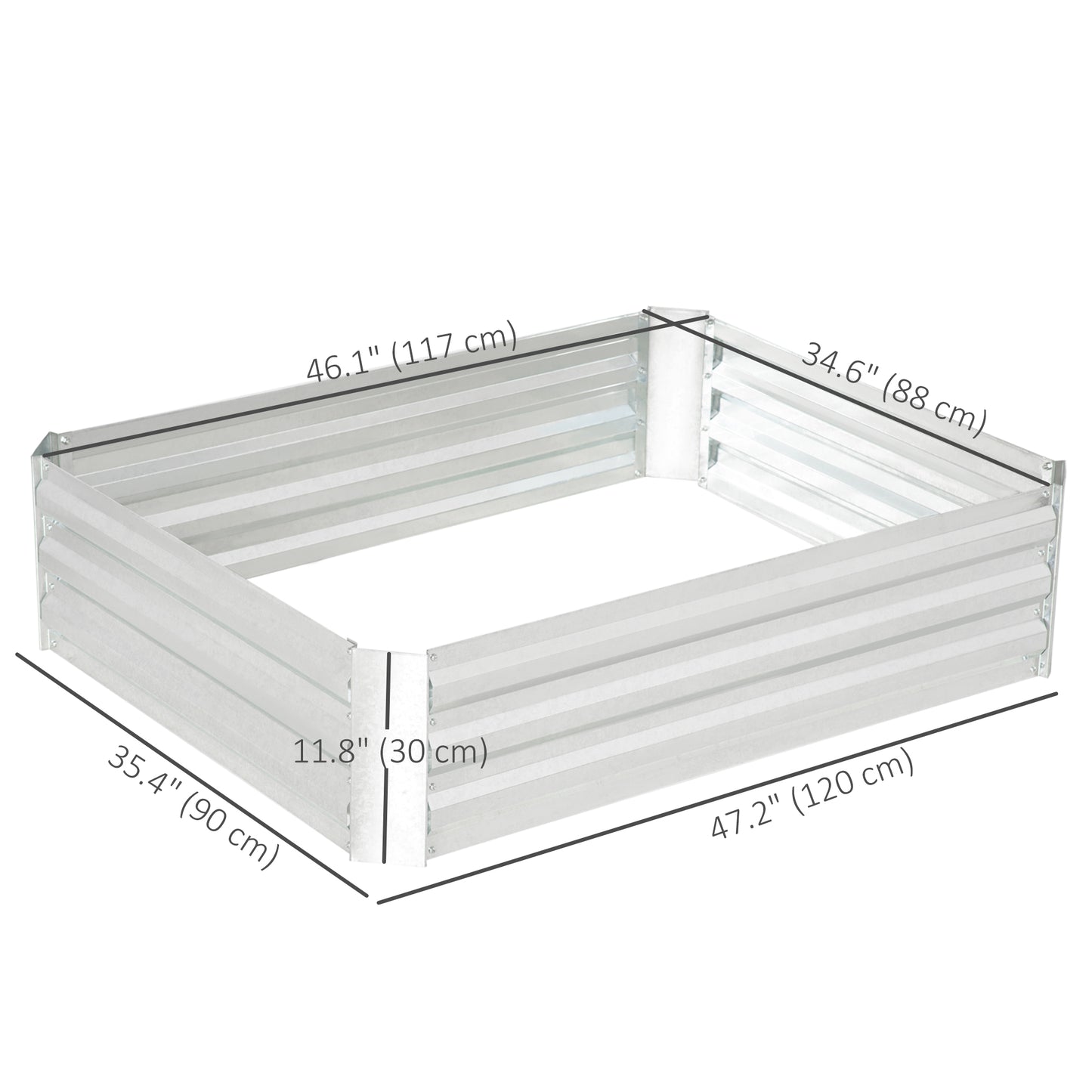 Galvanized Raised Garden Bed, 4' x 3' x 1' Outdoor Metal Planter Box, Raised Bed for Growing Flowers and Herbs
