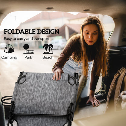 2 Pieces Folding Lounge Chairs with 4-level Reclining Back, Outdoor Tanning Chair with Cushion, Sun Lounger with Breatha