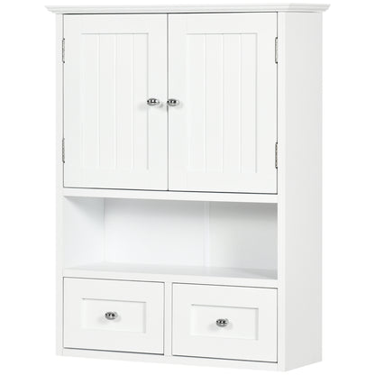 Bathroom Wall Cabinet, Medicine Cabinet, Over Toilet Storage Cabinet with Shelf and Drawers for Hallway, Living Room, Wh
