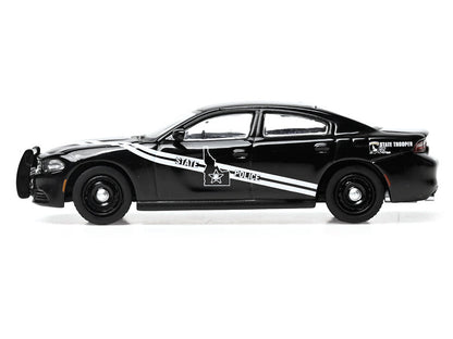 2023 Dodge Charger Pursuit "Idaho State Police" Black with White Stripes 1/64 Diecast Model by IXO Models