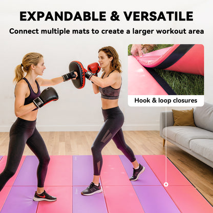 Soozier 4'x6'x2'' Folding Gymnastics Tumbling Mat, Exercise Mat  with Carrying Handles for Yoga, MMA, Martial Arts, Stre