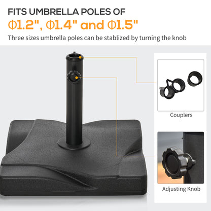 44lbs Square Cement Patio Umbrella Base Stand, Outdoor Garden Parasol Base Umbrella Weight Stand Holder Fits Φ1.3", Φ1.5