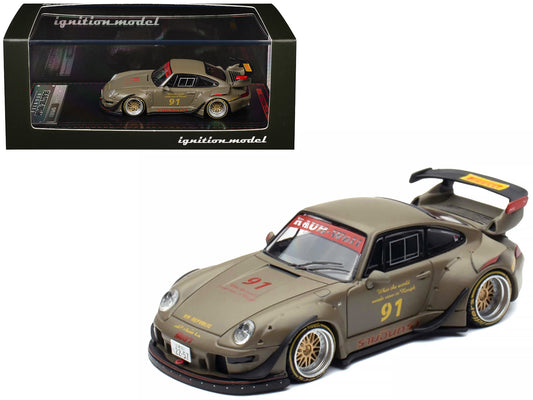 RWB 993 #91 Matt Green with Graphics 1/64 Diecast Model Car by Ignition Model