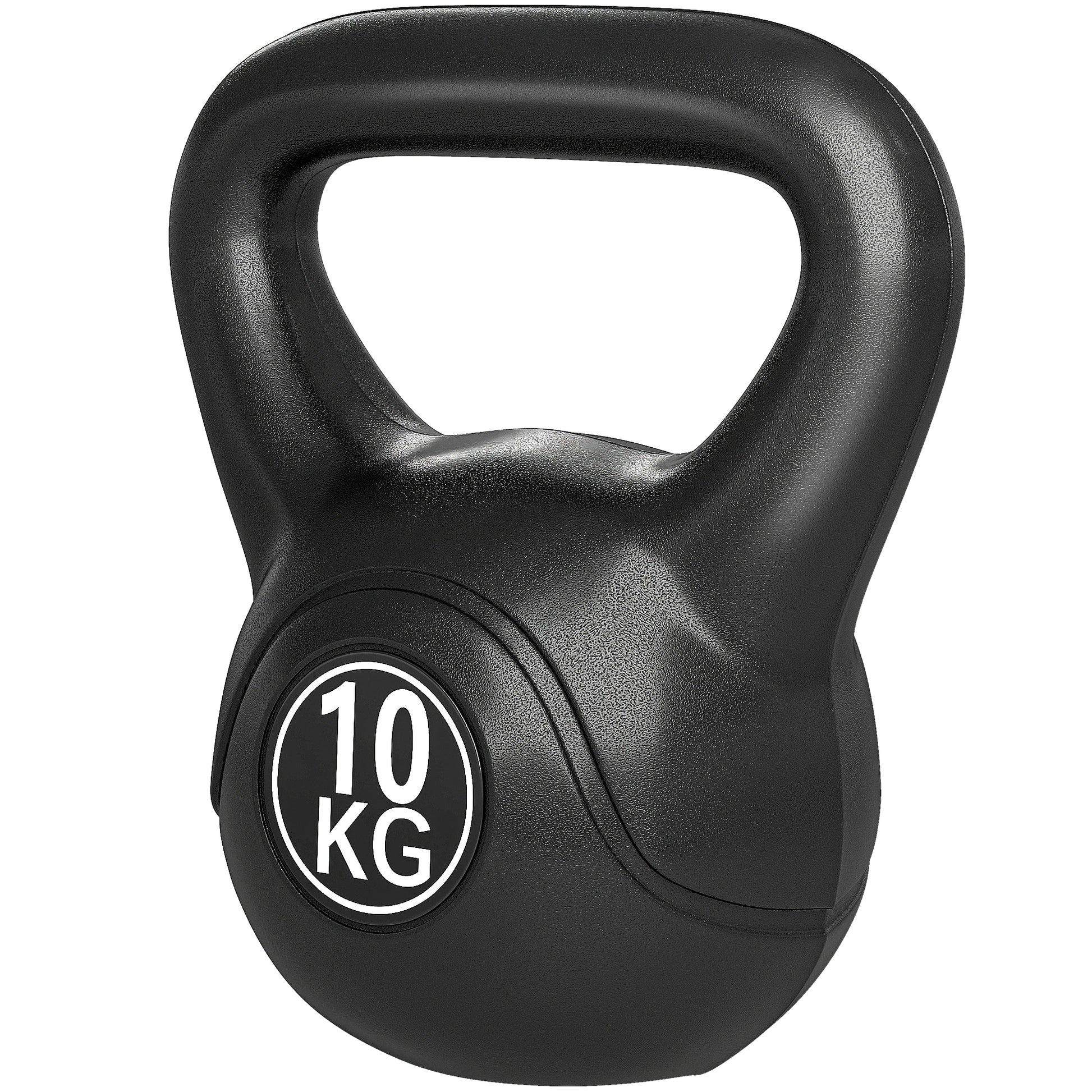 Soozier 22lb Fitness Kettlebell, Plastic Exercise Weight, Weightlifting Tools with Sand, Handle, Noise Reduction for Hom
