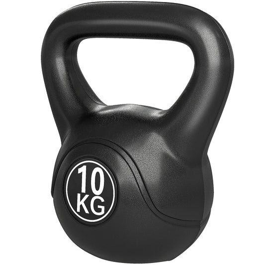 Soozier 22lb Fitness Kettlebell, Plastic Exercise Weight, Weightlifting Tools with Sand, Handle, Noise Reduction for Hom