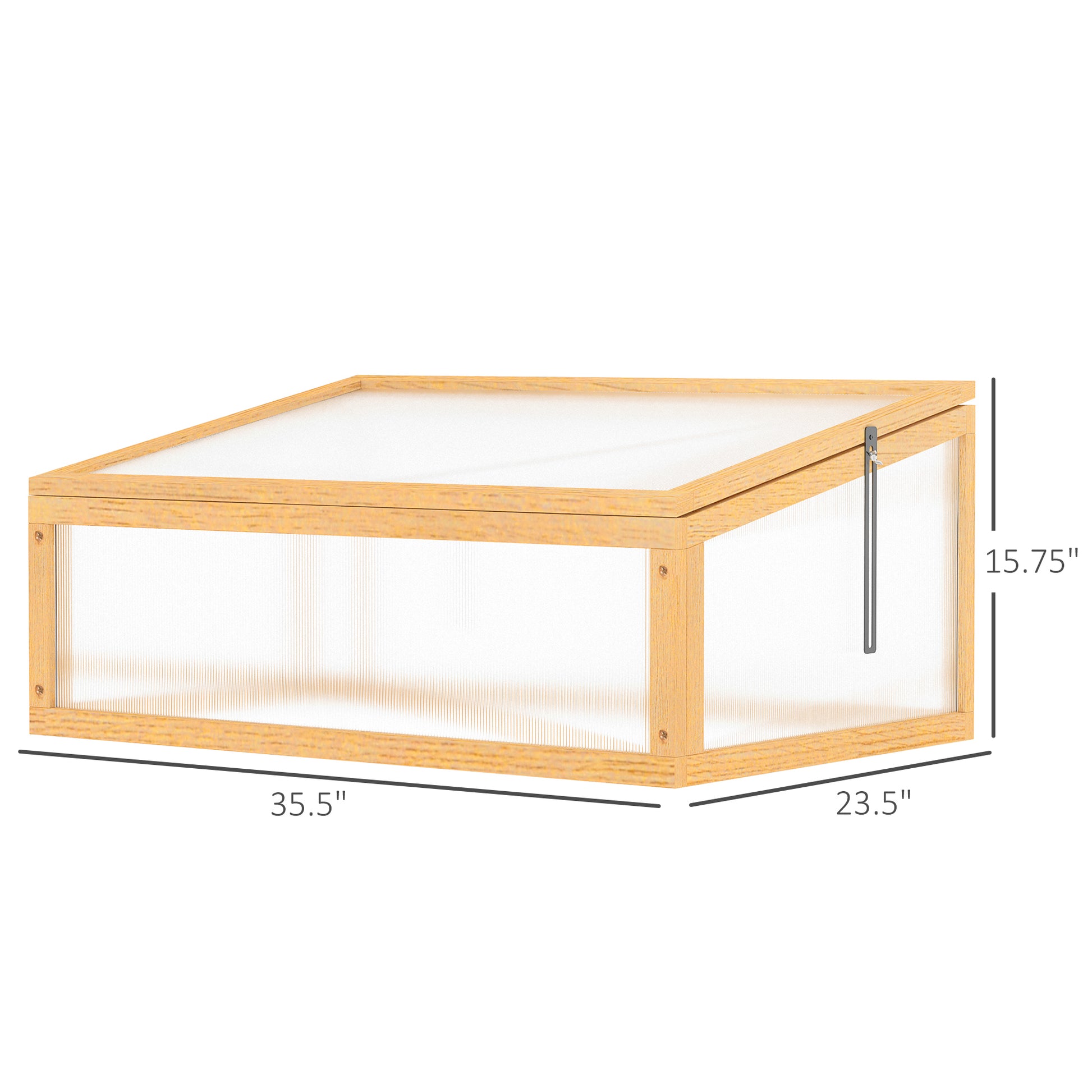 Wooden Cold Frame Greenhouse Garden Portable Raised Planter with Openable Top for Indoor, Outdoor, Flowers, Vegetables, 