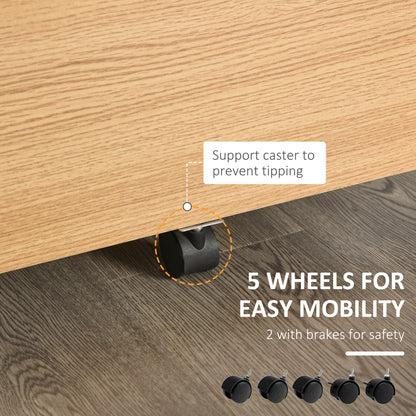 2 Drawer File Cabinet with Lock and Keys, Mobile Vertical Filing Cabinet with Wheels and Drawers, Home Office Cabinet, N