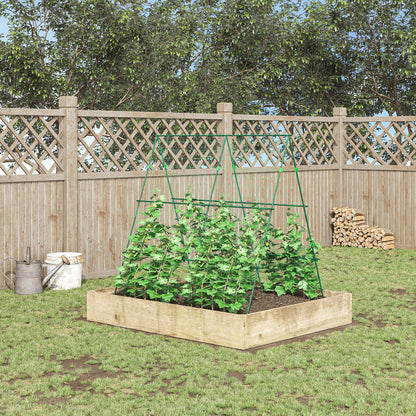71" x 71" Metal Cucumber Trellis with Netting for Climbing Plants Vegetables, A Frame Tomato Plant Support Tomato Trelli
