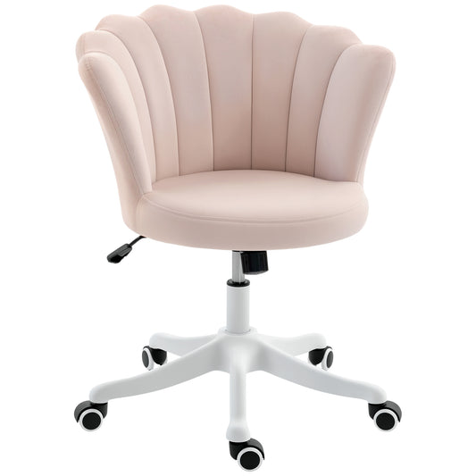 Office Chair, Armless Swivel Desk Chair with Adjustable Height, Backrest, Tilt Function for Office, Vanity, Pink