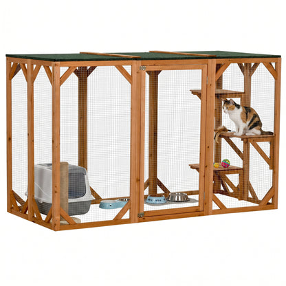 71"L Catio Outdoor Cat Enclosure, Indoor Cat Cage, Pet House, Small Animal Hutch for 1-2 Rabbit, Kitten, Kitty Crate Ken