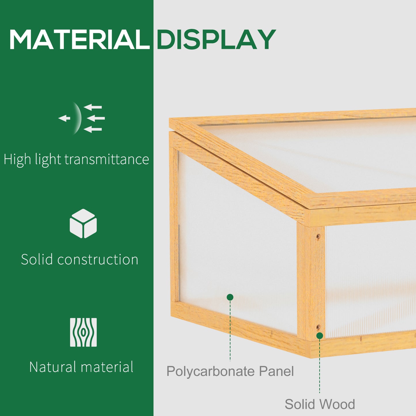 Wooden Cold Frame Greenhouse Garden Portable Raised Planter with Openable Top for Indoor, Outdoor, Flowers, Vegetables, 