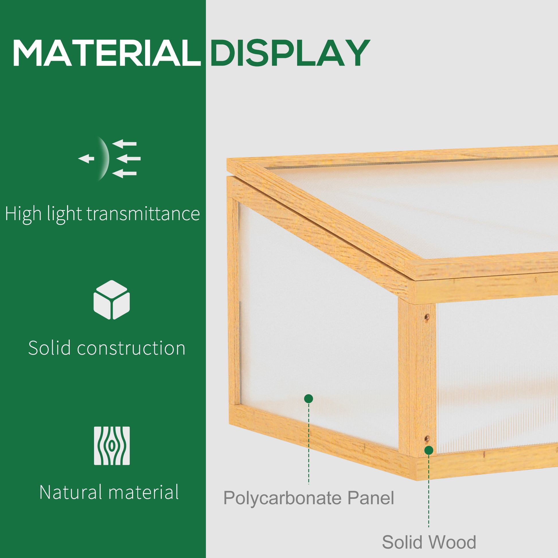 Wooden Cold Frame Greenhouse Garden Portable Raised Planter with Openable Top for Indoor, Outdoor, Flowers, Vegetables, 