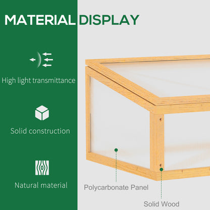 Wooden Cold Frame Greenhouse Garden Portable Raised Planter with Openable Top for Indoor, Outdoor, Flowers, Vegetables, 