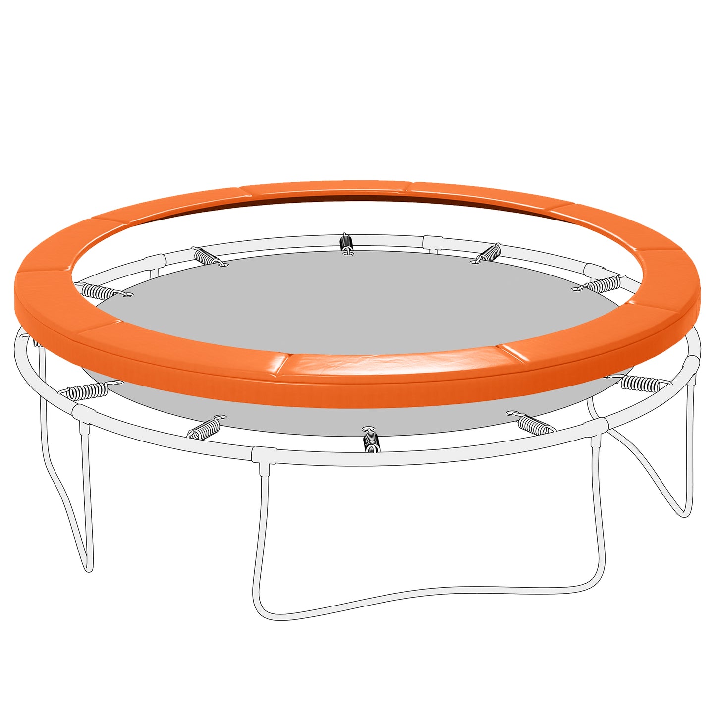Soozier 14ft Trampoline Replacement Pad Trampolining Replacement Jump Bounce Exercise GYM Pad Only Light Orange