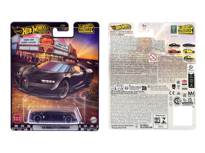 2016 Bugatti Chiron Black "Boulevard" Series Diecast Model Car by Hot Wheels