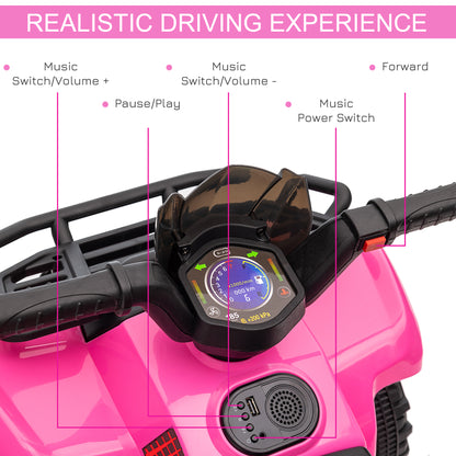 VarietyKart 6V Kids ATV Quad, 4 Wheeler Battery Powered Electric Ride on Car with Music, Forward, for Boys and Girls Age