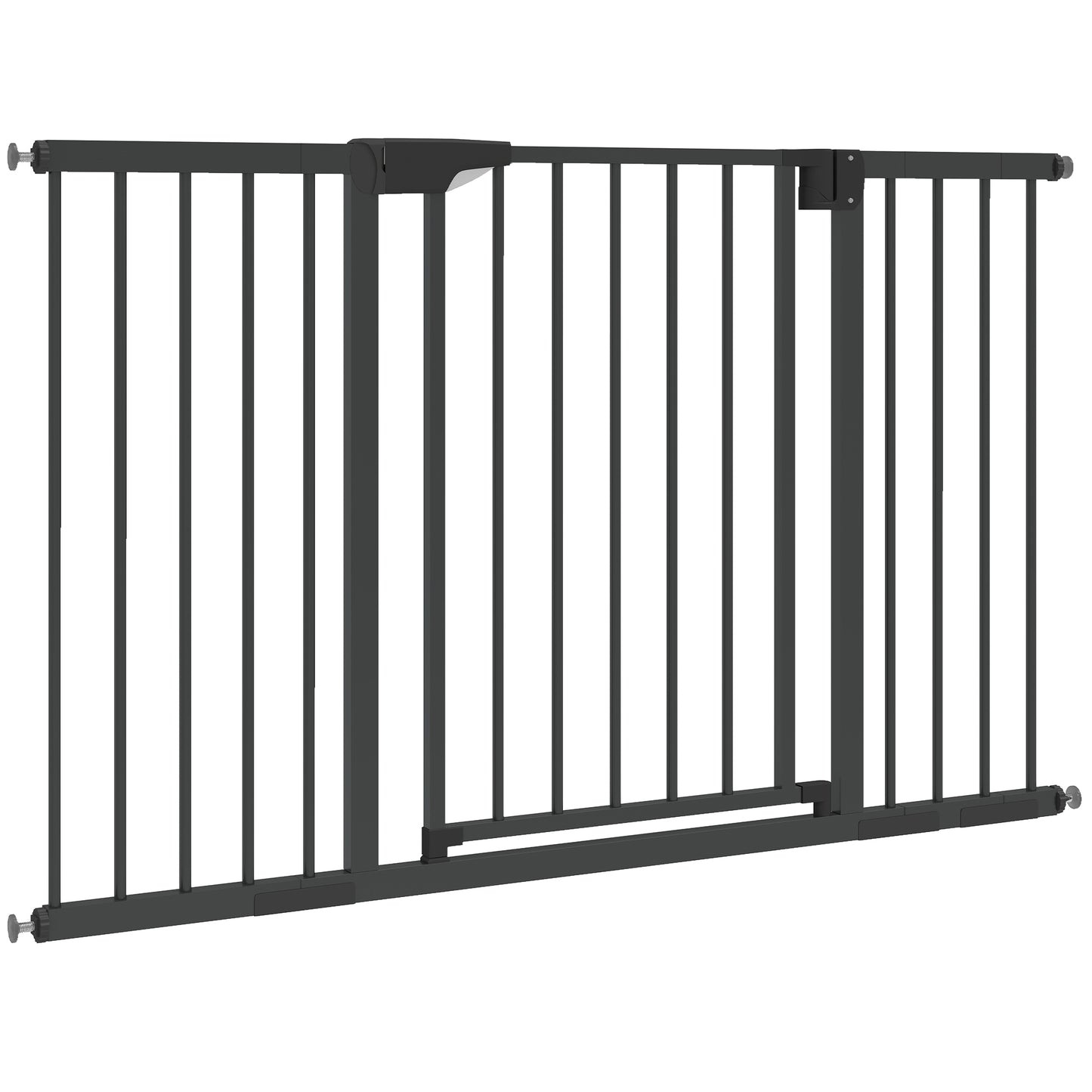 Baby Gate, Pet Safety Gate Pressure Fit, 30"-51" Wide with Two-Way Open, Auto-Close for Stair, Doorways, Hallways, Black