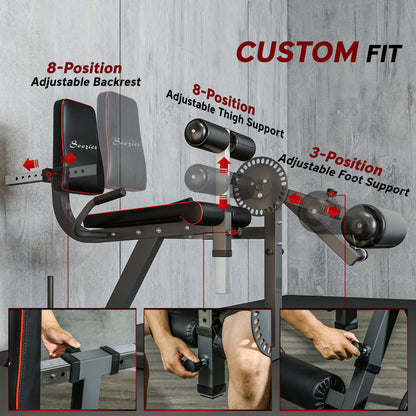 Soozier Leg Extension Machine Adjustable Leg Extension and Curl Machine with Plate Loaded for Leg Extension