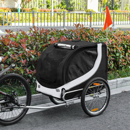 VarietyKart Dog Bike Trailer, Pet Cart Bicycle, Wagon Cargo Carrier Attachment with Hitch, Reflectors, Flag for Small Me