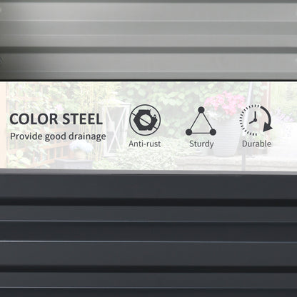 Galvanized Raised Garden Bed, Outdoor Planter Box for Vegetables, Flowers, Herbs, 4' x 2' x 1', Grey