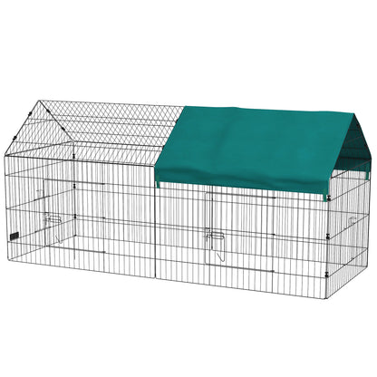 87" Small Animal Cage with Roof, Indoor/Outdoor Use,  for Chicken, Rabbits, Chinchillas, Green