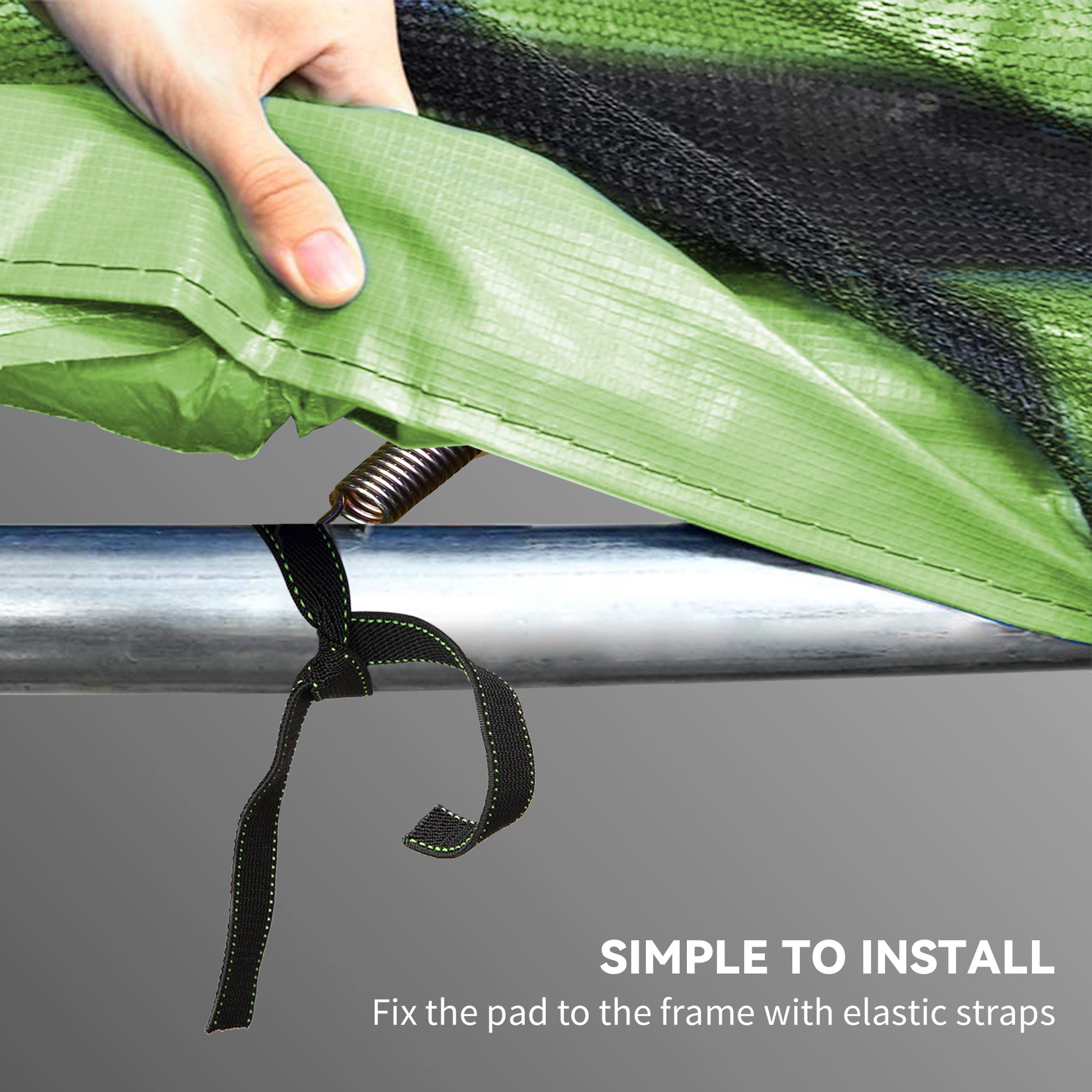 Soozier 14FT Trampoline Spring Cover, Trampoline Pad Replacement, All-Weather Trampoline Accessories, Green