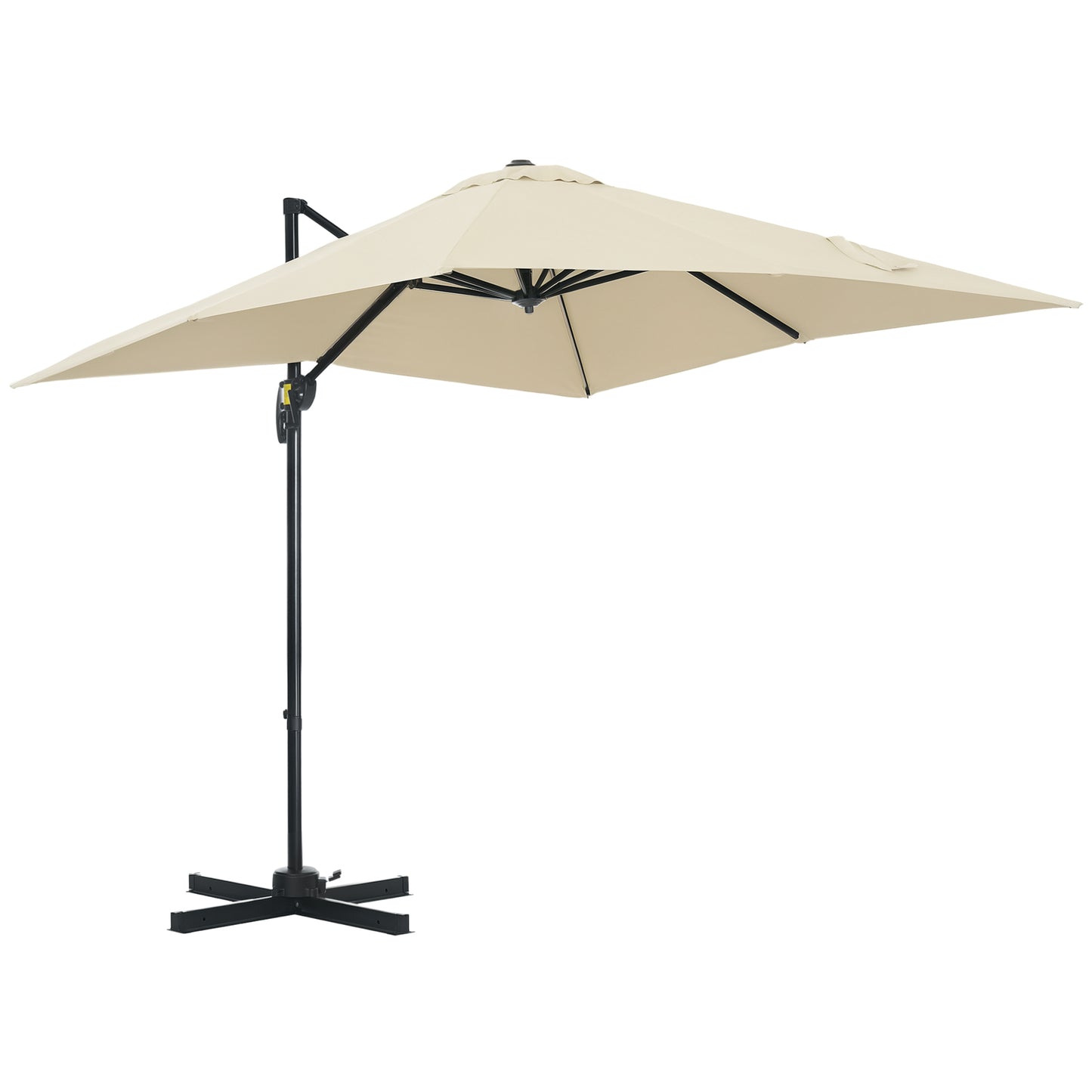 8' x 8' Square Patio Hanging Offset Umbrella with 360° Rotation, Aluminum Outdoor Cantilever Parasol with Crank & Tilt, 