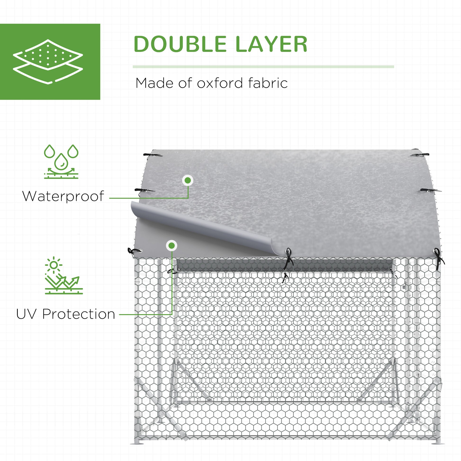 Galvanized Large Metal Chicken Coop Cage Walk-in Enclosure Poultry Hen Run House Playpen Rabbit Hutch with Cover for Out