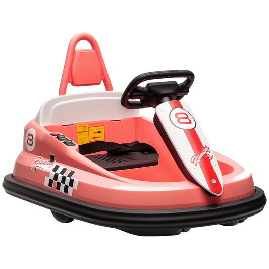 VarietyKart Kids Bumper Car, 6V 360° Rotation Electric Ride on Car, Twin Motors Battery Powered Toy with Music, Horn and