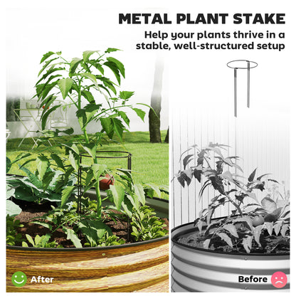 6' x 3' x 1' Large Outdoor Planter Box, Galvanized Raised Garden Bed with Metal Plant Stake, Brown
