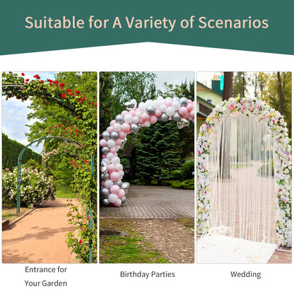 7.5ft Garden Metal Arch Outdoor Walkway Arbor for Decorative Climbing Vine Plants Party Wedding Ceremony Decoration Acce