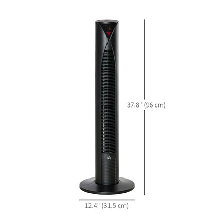 Freestanding Tower Fan Cooling for Home Bedroom with 3 Speed, 12h Timer, Oscillating, LED Sensor Panel, Remote Controlle