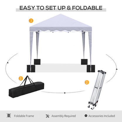 10' x 10' Pop Up Canopy Tent with Sand Bags, Instant Shelter with Adjustable Height and Carry Bag, Garden Outdoor Party 