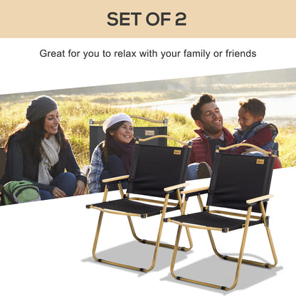 Set of 2 Camping Chair, Lightweight Folding Chair, Portable Armchairs, Excellent for Festivals, Fishing, Beach and Hikin