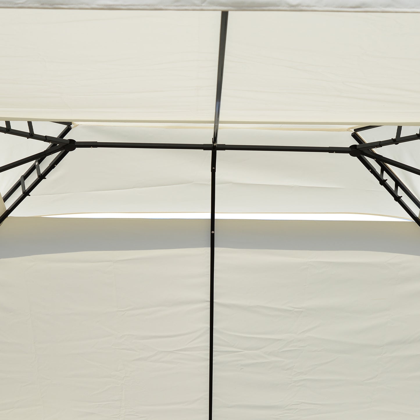 10 x 13 ft Steel Gazebo with Vented Canopy - Cream White - Image 6